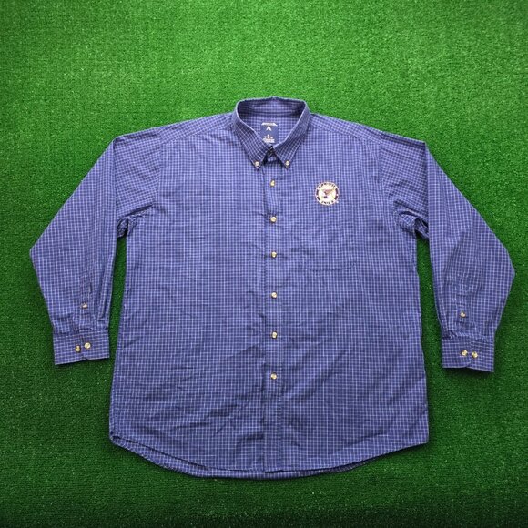St Louis Blues Shirt Mens‎ XL/2XL Blue Check Button Down Long Sleeve NHL Hockey - Picture 1 of 9